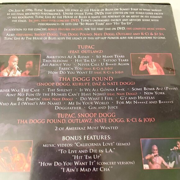 Tupac Live at the House Of Blues DVD 1996 Death Row Records - Picture 3 of 12